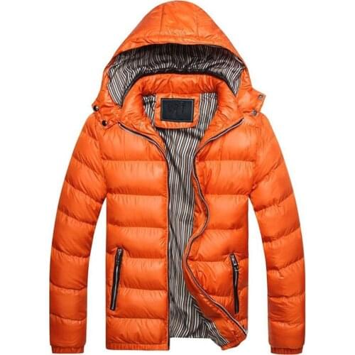 Winter Men Solid Color Down Jacket Hooded Long Sleeve Coat Outwear мужская куртка
