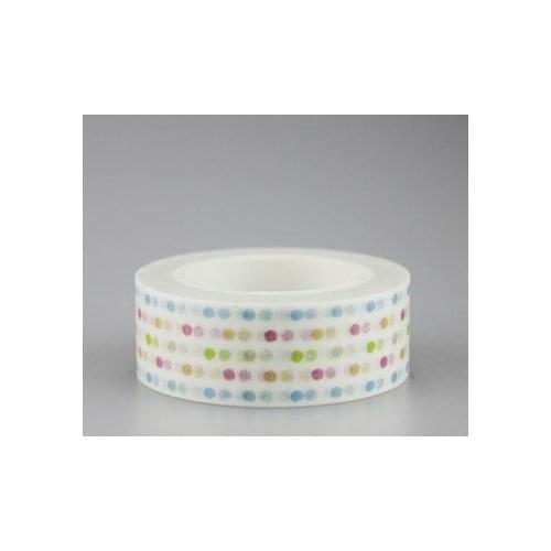 1.5cm*10m Lovely Color dots Washi Tape DIY decoration Scrapbooking Sticker Label Masking Tape School Office Supply