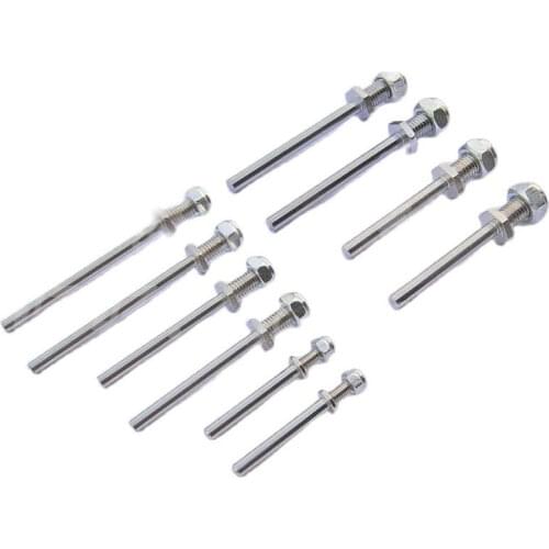 1pair D3/D4/D5 Landing Gear Wheel Shaft M4/M5/M6/M8 Steel Axle with Nuts Assembly Kit for RC Airplane model DIY Parts