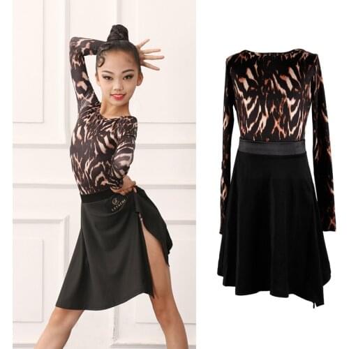 2020 Latin Dance Dress ChildrenS Girls Practice Clothes Performance Clothing Latin Dance Top Skirt Competition Costume DQS3312