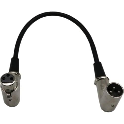 3-pin XLR Male To XLR Female Right Angle Microphone Extension Cable