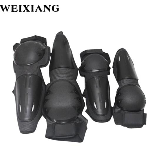 4 Pieces Unisex Knee Elbow Guard Kit Elastic Knee Protector For Motorcycle Bicycle Sports Scooter Racing Guards Safety Gears