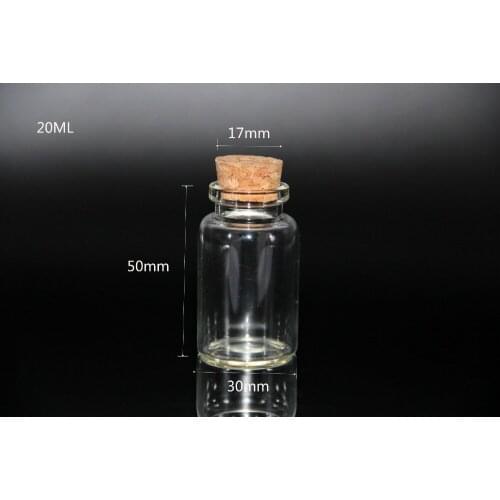 5pcs 30*50mm Tiny Glass Bottles with Cork Empty Sample Jars Glass Bottle Glass Jars Vial for Home Decoration Artware Craftwork