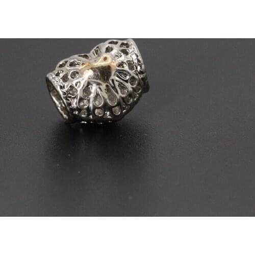 5 Pcs/Lot Alloy Hollow Heart Beads Charms for Jewelry Making Bracelets Necklace for Women Men Charm Beads Jewelery Accessories