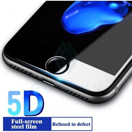 5D Curved for iPhone 6 7 Plus Tempered Glass for iPhone 6s 7 7s 8 Full Cover Screen Protector Protective Film 5D Anti-Explosion