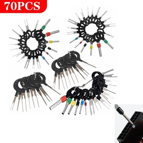 70Pcs Automotive Plug Terminal Remove Tool Set Key Pin Car Electrical Wire Crimp Connector Extractor Kit Accessories Tool
