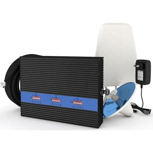 900 1800 2100 mhz 2g 3g 4g Signal Booster Tri-band 75dB 25dBm Home Amplifier Cell Phone Gsm Repeater Booster With LCD Display