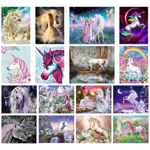 Diamond Painting Unicorns Square And Round Diamond Embroidery Animal Rhinestone Cross Stitch Diamond Mosaic Handmade Painting
