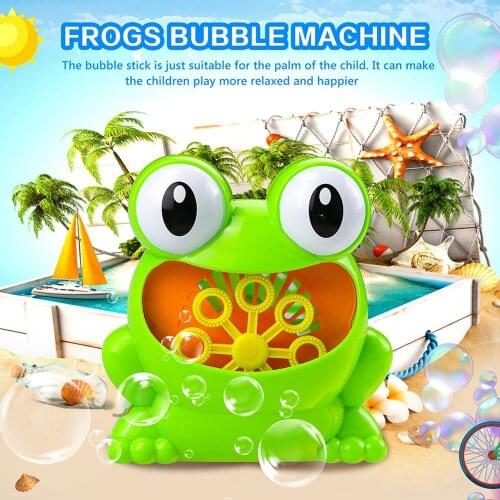 Cute Frog Automatic Bubble Machine Blower Maker Kit Outdoor Play Fun Kids Toy