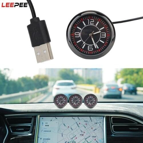 Automobiles Interior Auto Watch Pointer Clock Car Accessories Luminous Mini Car Clock Ornament Display Time Digital