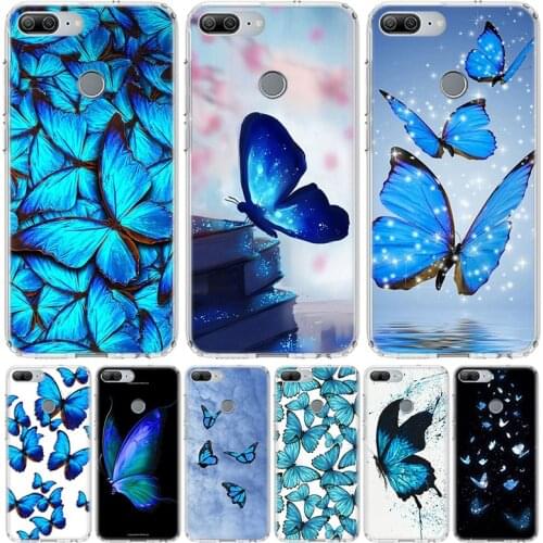 Blue Butterfly Wing Cover Phone Case for Huawei Y5 Y6 Y7 Y9 2019 Honor 8A 8S 8X 7A 7X 9 10 20 Lite Pro 10i20i Y9S Coque Shell