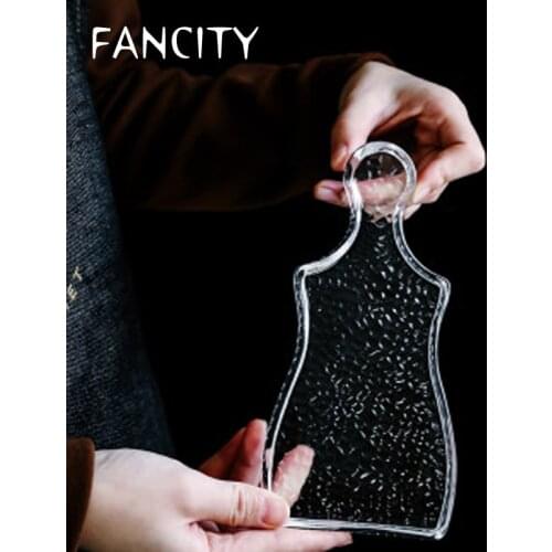 FANCITY Creative fruit plate living room home glass snack plate net red fruit plate Nordic style snack irregular plate