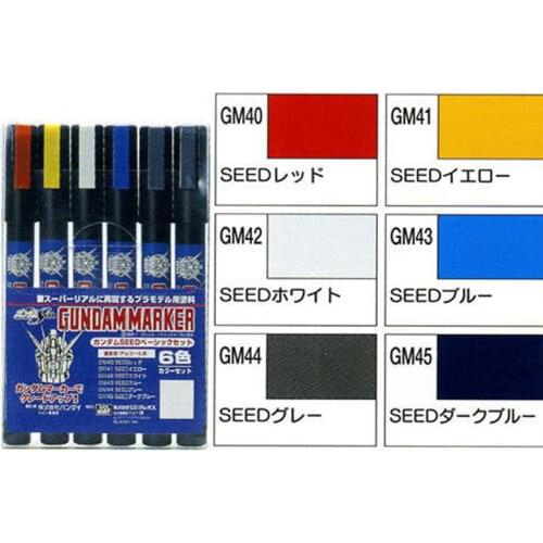 GSI CREOS MR.HOBBY GUNDAM MARKER GMS109 SEED COLOR PEN SET 6pcs