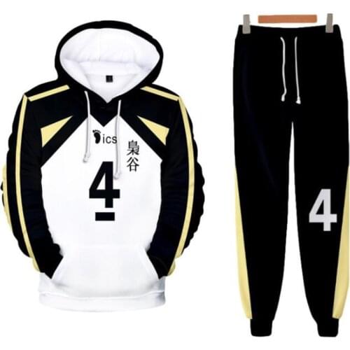 Haikyuu!! Fukurodani Academy Cosplay Costume Kotaro Bokuto Jacket+Pants Uniform Akaashi Keiji Jersey Volleyball Team Sportswear