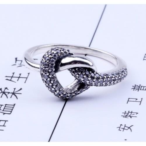 2020 New Original 925 Silver Knotted Heart Ring For Women Resizable Wedding Engagement Pan Rings DropShipping