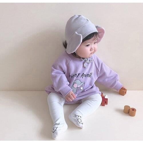The spring and autumn period and the printed cotton long sleeve jumpsuit climb clothes baby toddler triangle ha clothing