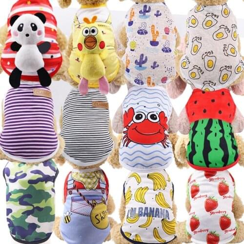 Summer Dog Clothes Puppy Shirt for Dogs Teddy Yorkie Bulldog Dog Shirt Small Dog Vest Cotton Pet T-shirt Teacup Puppy Clothes