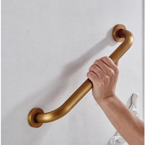 Leyden Antique Brass Bathroom Bathtub Toilet Straight Safety Grab Bar Handrail Length30/35/40/45/50cm Bathroom Accessaries
