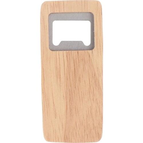 MLGB Wood Beer Bottle Opener Wooden Handle Corkscrew Stainless Steel Square Openers Bar Kitchen Accessories Party Gifts