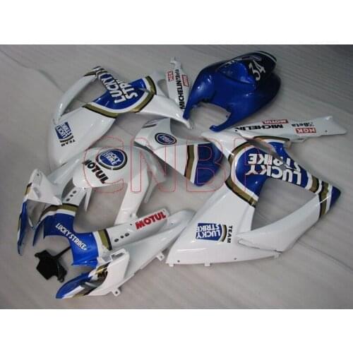 Fairings for Suzuki GSXR600 2006 - 2007 K6 Blue White Lucky Strike Motorcycle Fairing GSX R 750 07 Plastic Fairings GSXR 750 07