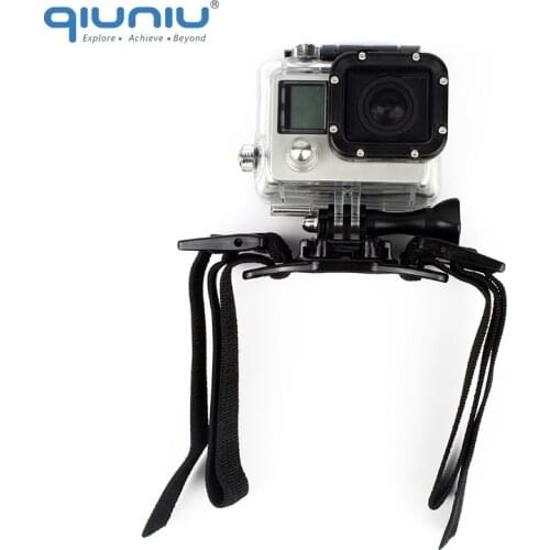 QIUNIU Helmet Strap Mount Vented Adjustable Bicycle Helmet Belt Strap Mount Holder for GoPro Hero 6 5 4 3 3+ 2 1 for Xiaomi Yi