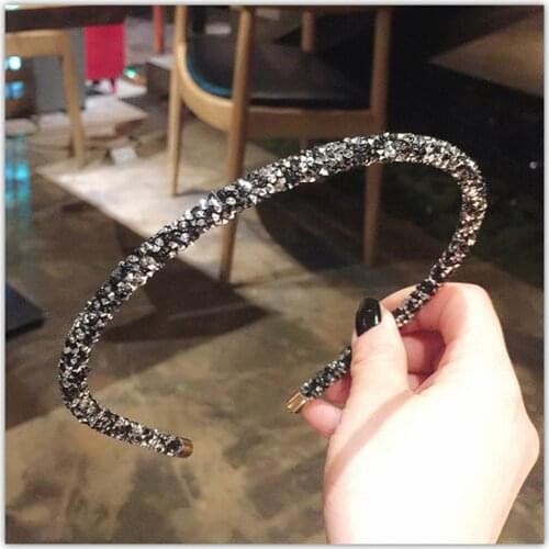 Girls Shiny Luxury Rhinestone Hair Band High Quality Diamond Pearls Hair Hoop Accessories for Women Crystal Headbands Ornaments