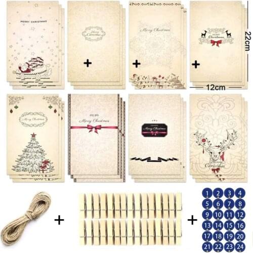 Advent calendar christmas mini wooden calendar xmas ornament home christmas tree decorations calendario de adviento regalitos