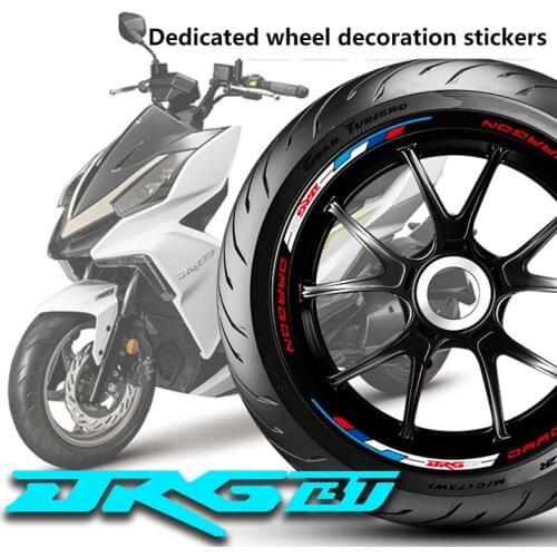 Motorcycle Wheel Hub with Reflective Stickers Rim Tire Bell Decals Special for Sym Sanyang Drg158 / Drgbt150 Xs150t-10