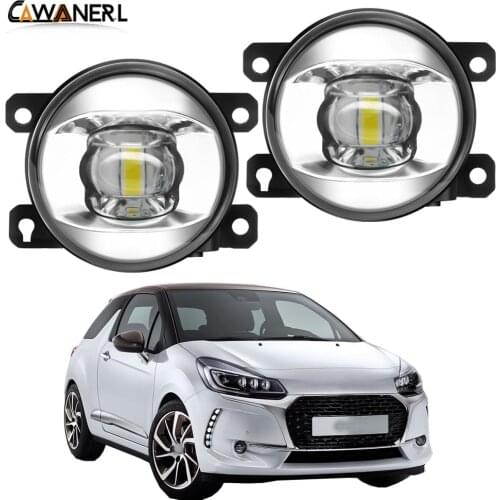 LED Lens Fog Light Assembly 30W 8000LM Car Right + Left Fog Lamp Daytime Running Light H11 12V For Citroen DS3 2009-2018