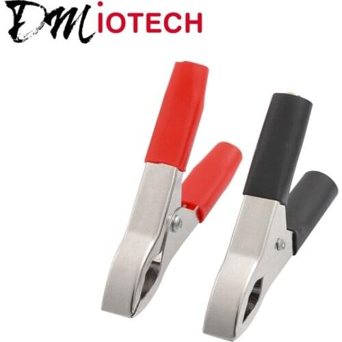 UXCELL 4 Pcs Plastic Boot Coated Metal Battery Alligator Clips 50Mm 15A