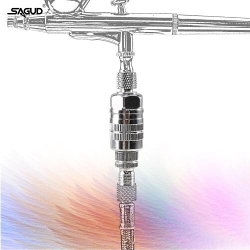 SAGUD Air Filter In-Line Moisture Water Trap Metal Airbrush Filters (Connects Directly Onto Airbrush and Hose with 1/8" Threads)