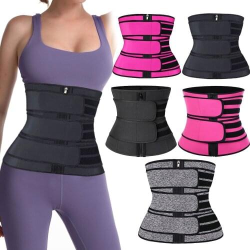 Women 3 Belt Waist Trainer Neoprene Sweat Slimming Corset Shaping Strap Curve Shaper Workout Trimmer Reducing Colombian Girdles