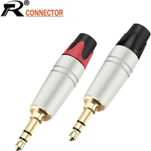 10pcs/lot 3 Poles Stereo 3.5mm Male Plug Audio Wire Connector Headphone Jack 3.5mm Stereo Plug 3 Pin 1/8 Inch Cable Connector