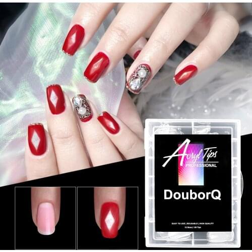 120pcs High Quality Full Cover False Nail Tips Transparent Artificial Fake Nails Art Acrylic Professional Manicure DIY Tools