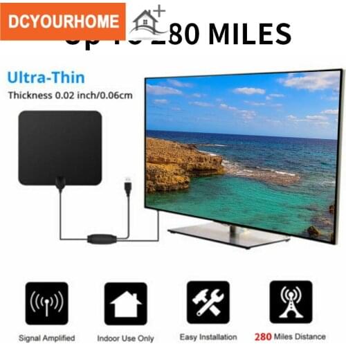 280 Mile HDTV Indoor Antenna 4K Digital TV Signal Aerial Amplified Booster &Cable