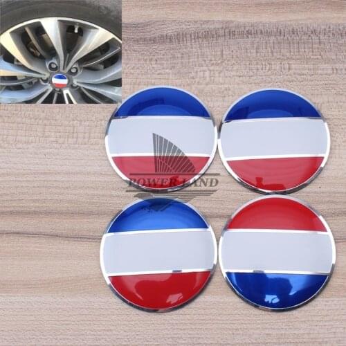Car Steering France Flag Logo Wheel Center Hub Cap Emblem Badge Decal Symbol Wheels Sticker 55mm Universal For Tatra Renault 4pc