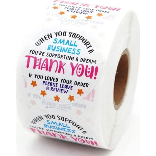 500pcs Thank You Stickers For Your Order Round Adhesive Thank You Label For Envelope Bag Seals Party Supplies,Shipping Packaging