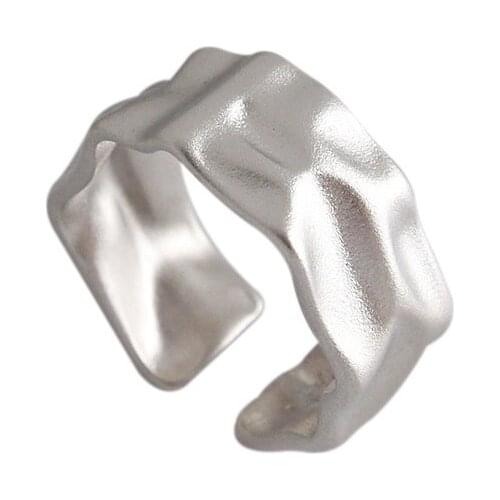 925 Sterling Silver Trendy Adjustable Rings Gift For Wome Minimalist Geometric Accessories Gold Punk Fine Engagement Jewellery