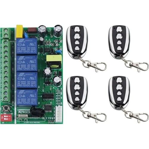 AC85V-256V 4CH 4 CH Wireless Remote Control LED Light Bulb Switch Relay Output Radio Receiver Module and Transmitter