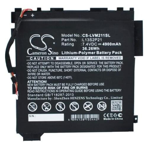Cameron Sino 4900mAh battery for LENOVO Ideatab Miix 2 11 L13M2P23 L13S2P21 Tablet Battery