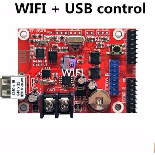 Asynchronous TF-S6UW0 LED SIGN WIFI Control card, P10 P8 P5 P6 module panel LED Display, suitable for single & double colors