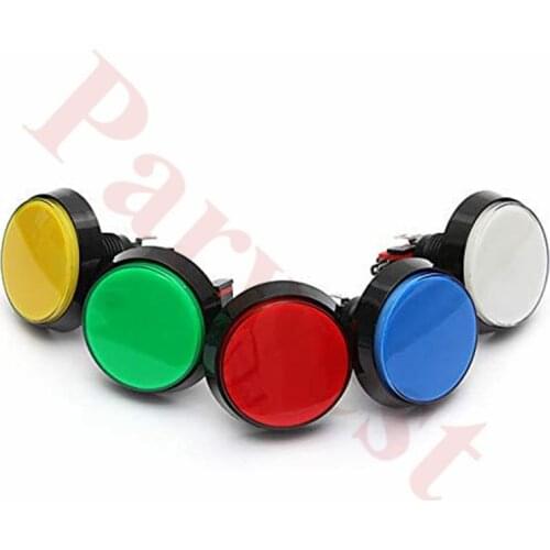 Free shipping 5pcs/lot 60mm flat Big Round illuminated Arcade Video Game Player Push Button with LED Light and microswitch