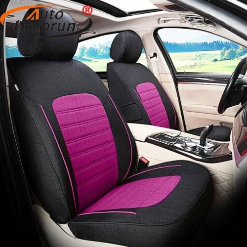 AutoDecorun 4D Styling Custom Seats Cover for Renault Scenic Accessories Cars Seat Covers Sets Linen Car Seat Support Protectors