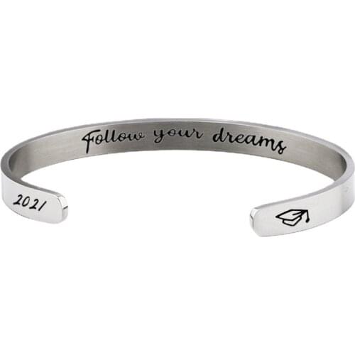 Women Bracelet Letter Bracelets Man Class of 2021 Bangles Ladies and So The Adventure Begins Jewellery Couples Trendy Pulseras