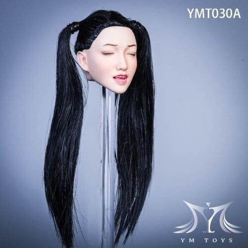 YMT030 1/6 Scale Hair Transplant Beauty Head Sculpture F 12'' Tbl Ph Coated Female Body Action Figure Body Toy Accessories