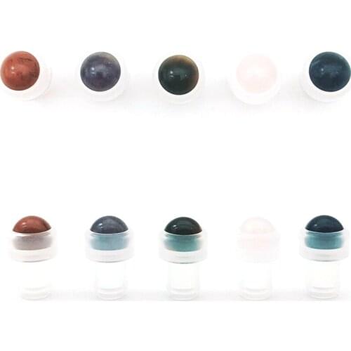1pcs Natural Gemstone Roller Ball Accessories 7*10mm Fit Thin Glass Perfume Vial Essential Oil Roll On Bottle
