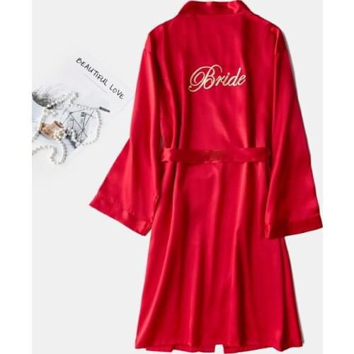 Bride Bridesmaid Wedding Robe Gown Suit Ladies New Sleep Dressing Kimono Bathrobe Sexy Sleepwear Satin Home Dress Casual Pajamas