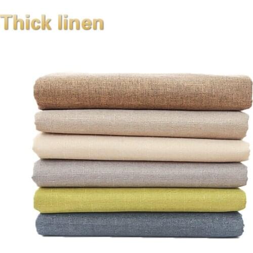 Cotton Linen Fabrics Thick Burlap Canvas Linen Dustproof Solid Color Tablecloths Curtains Linen Fabrics Sofa Sewing Material