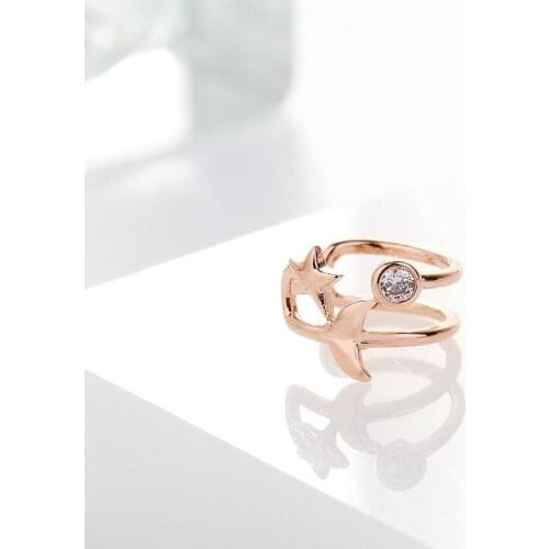 Exquisite New Design Star CZ Crystal Ear Clip Cuff for Women Rose Gold Color Cubic Zircon Earrings No Pierced