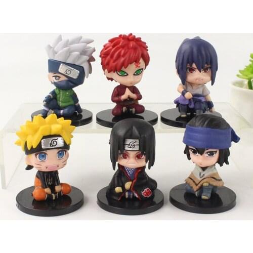 6pcs/set 6cm Naruto Figure Toys Uzumaki Gaara Kakashi Hatake Uchiha Itachi PVC Collection Model Dolls